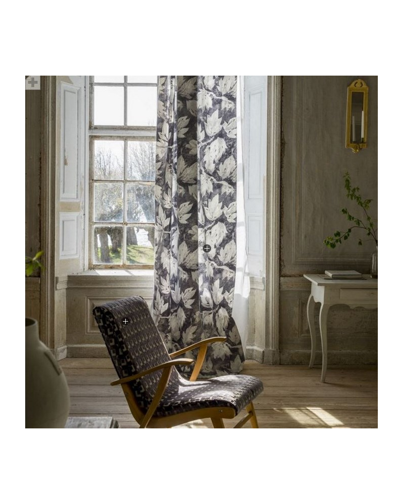 Tela FDG2359_02 FRESCO-LEAF-GRAPHITE Designers Guild