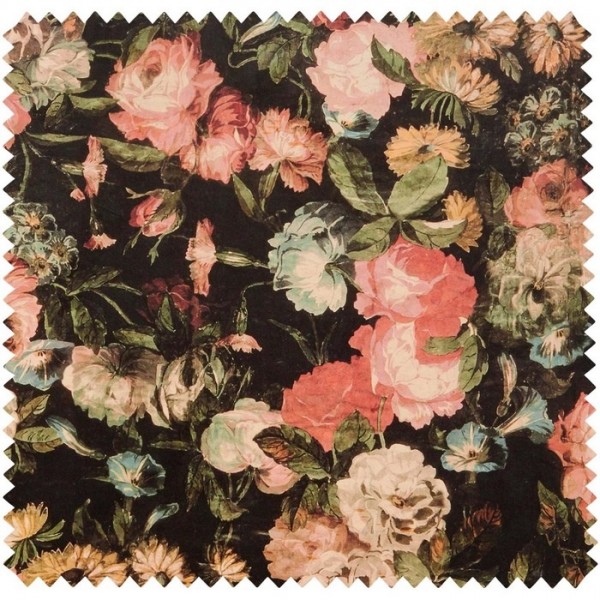 Tela MIDNIGHT GARDEN VELVET - MULTI HOUSE OF HACKNEY