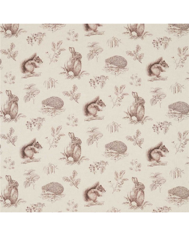 Squirrel & Hedgehog Walnut Linen DWOW225523